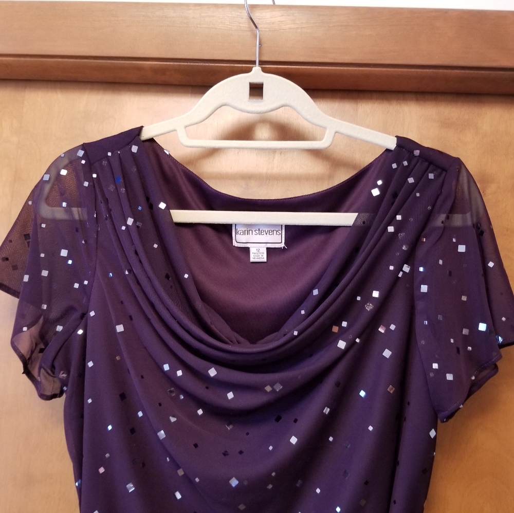 Karin Stevens purple dress